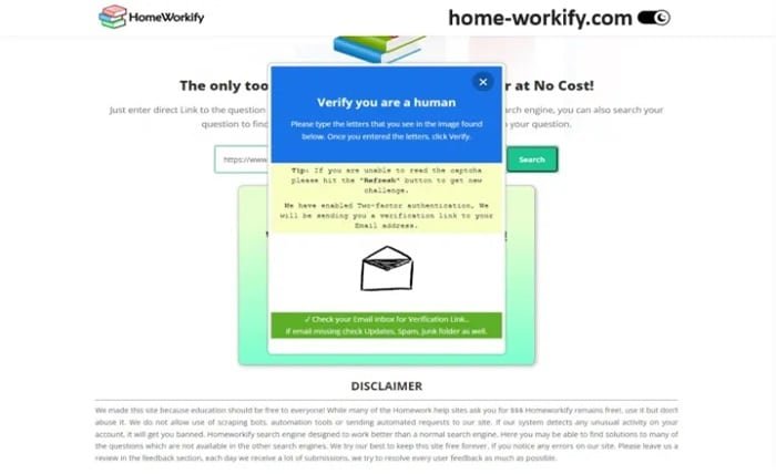 homeworkify email
